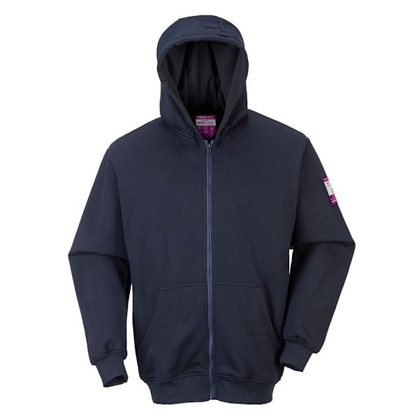 Portwest Herr FR81 Huvtröja med Dragkedja 3XL Marinblå Navy 3XL