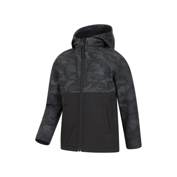 Mountain Warehouse Barn/Barn Exodus Kamouflage Soft Shell Black Camo 13 Years