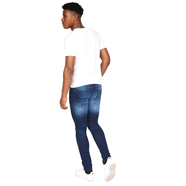 Crosshatch Mens Barbeck Slim Jeans 30R Mörk Tvätt Dark Wash 30R