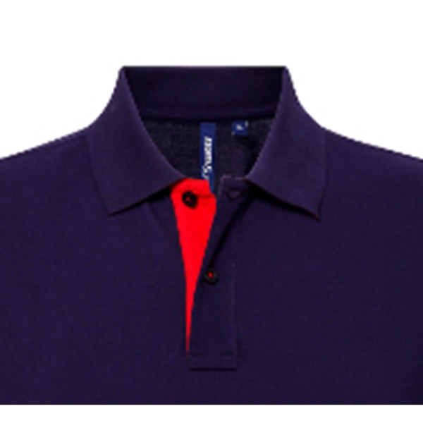 Asquith & Fox Mens Classic Fit Contrast Polo Shirt 2XL Navy/ Re Navy/ Red 2XL