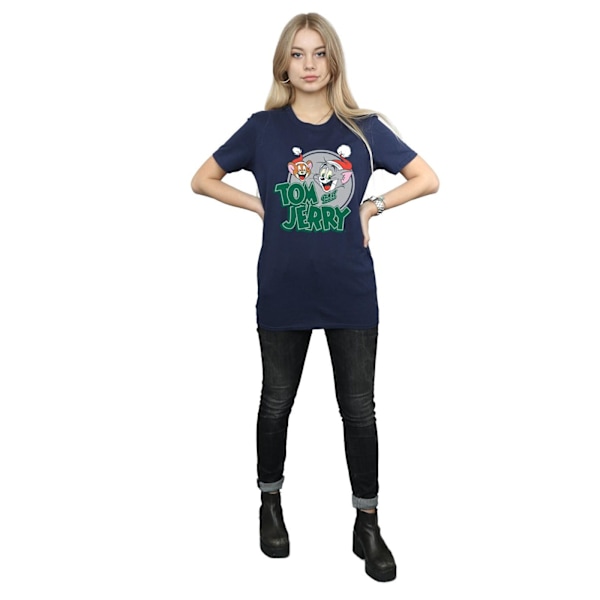 Tom And Jerry Dam/Damer Julhälsningar Bomull Pojkvän Navy Blue M