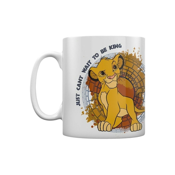 Lejonkungen kan inte vänta på att bli kung Mugg En Storlek Vit/Gul White/Yellow One Size