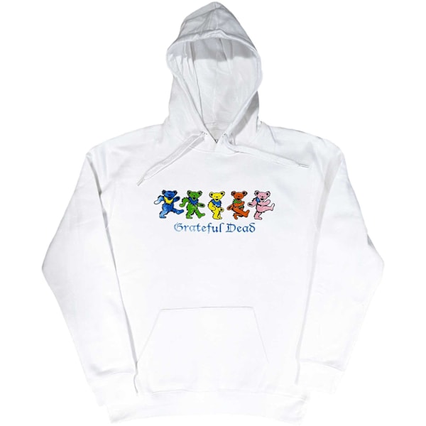 Grateful Dead Unisex Vuxen Dancing Bears Hoodie XL Vit White XL