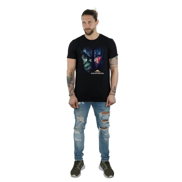 Thor: Ragnarok Herr Hulk Split Face Bomull T-shirt L Svart Black L