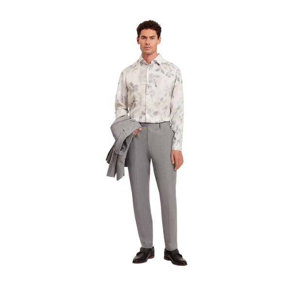 Ted Baker Herrskjorta med bladmönster, normal passform, L Vit White L