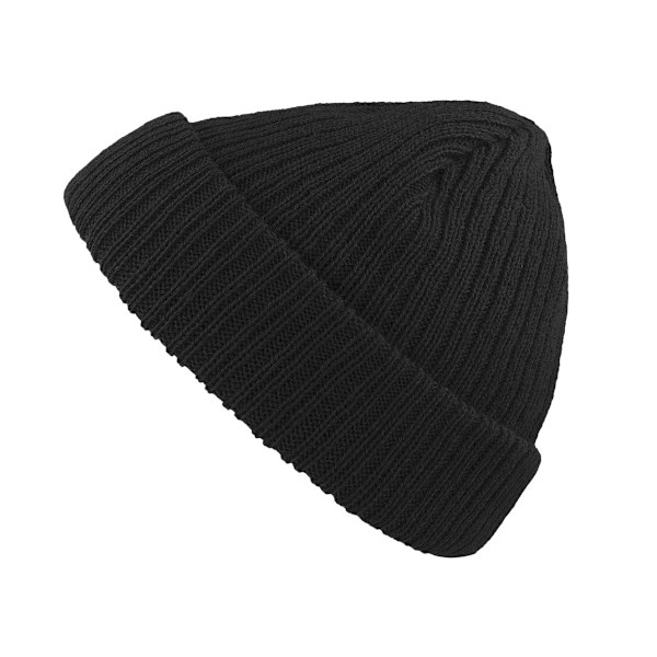 Atlantis Unisex Docker Short Beanie Med Uppvik En Storlek Svart Black One Size
