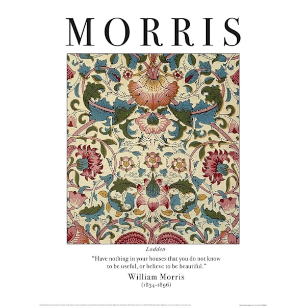 William Morris Lodden Pappersutskrift 50cm x 40cm Flerfärgad Multicoloured 50cm x 40cm