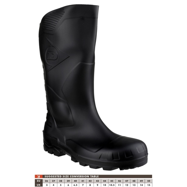 Dunlop Devon Unisex Black Safety Wellington Boots 47 EUR Svart Black 47 EUR