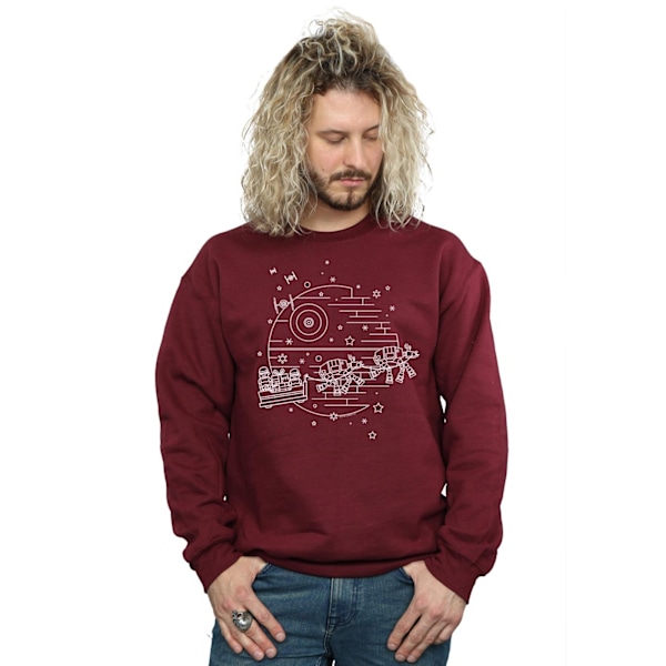 Star Wars Herr Death Star Sleigh Sweatshirt XXL Bourgogne Burgundy XXL