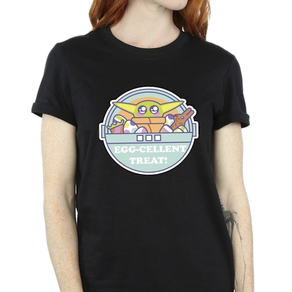 Star Wars Dam/Damer The Mandalorian Eggcellent Påsk Bomull Pojkvän T-shirt Black XXL