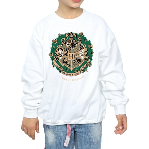 Harry Potter Julkrans Sweatshirt för flickor 7-8 år Vit White 7-8 Years
