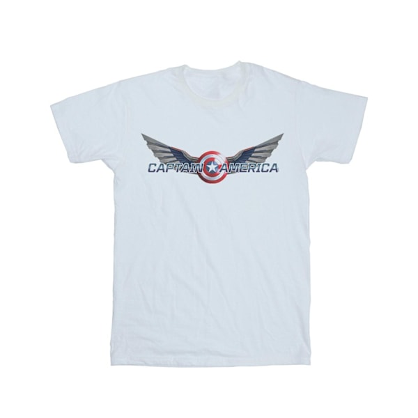 Marvel Dam/Damer Falcon Och Vinternsoldaten Captain America Logotyp Bomull T-shirt Pojkvän S Vit White S