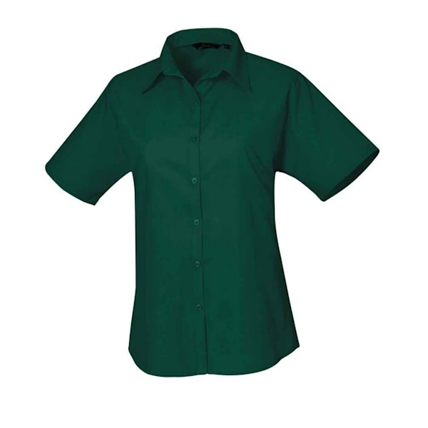 Premier Dam/Dam Poplin Kortärmad Blus 26 UK Flaska Bottle Green 26 UK