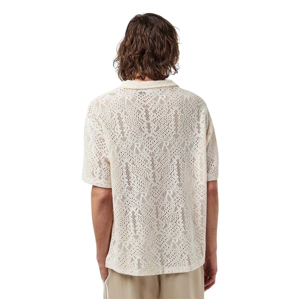 Represent Herrskjorta i bomull med virkade detaljer S Off White Off White S