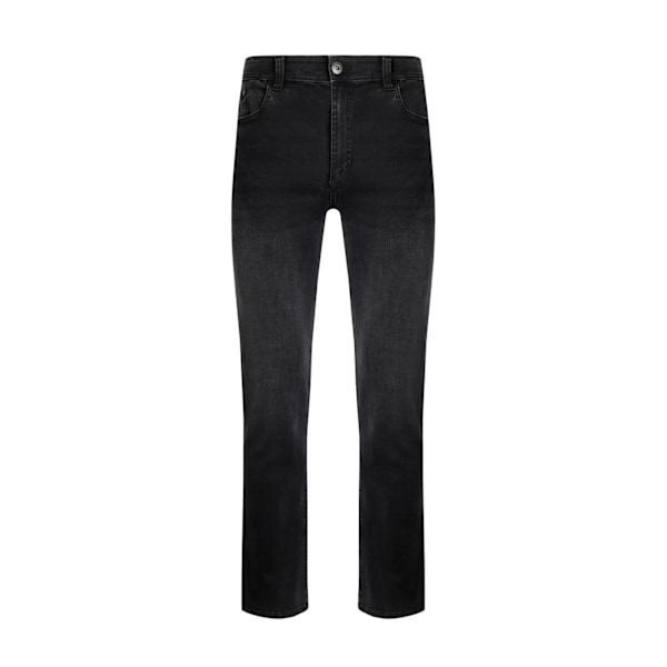 Weird Fish Edward Denim Stretch Straight Jeans 40R Tvättade Washed Black 40R