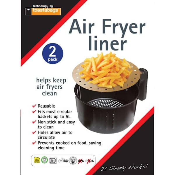 Planit Air Fryer Liner (2-pack) 210mm x 5mm x 165mm Naturlig Natural 210mm x 5mm x 165mm