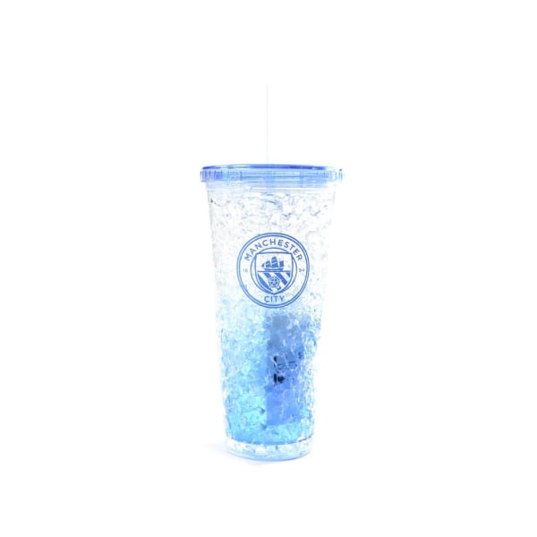 Manchester City FC Crest 600ml zer Cup med sugrör One Size Blue One Size