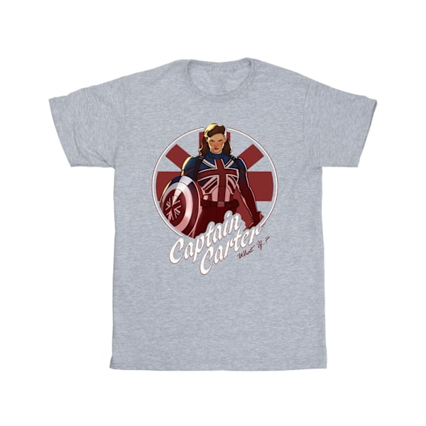 Marvel Girls What If Captain Carter Bomull T-shirt 3-4 år Sp Sports Grey 3-4 Years