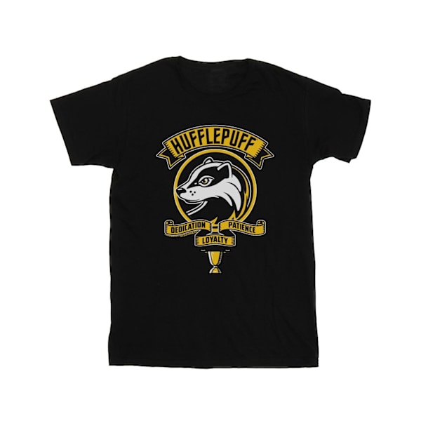 Harry Potter Pojkar Hufflepuff Toon Crest T-shirt 12-13 år Svart Black 12-13 Years