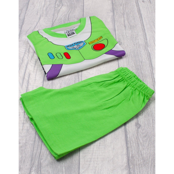 Toy Story Pojkarna Buzz Lightyear Kostym Pyjamas Set 5-6 År Vit White/Green 5-6 Years