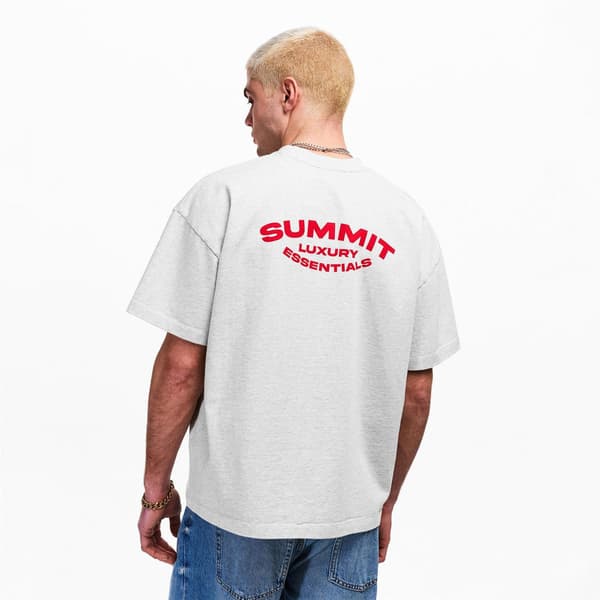 Summit Herr T-shirt med stygn, Oversized L Ecru Ecru L