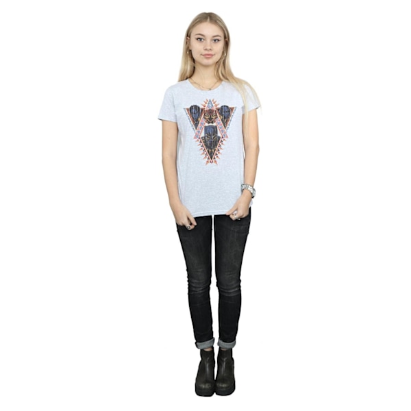 Marvel Womens/Ladies Black Panther Tribal Heads Bomull T-shirt Sports Grey M