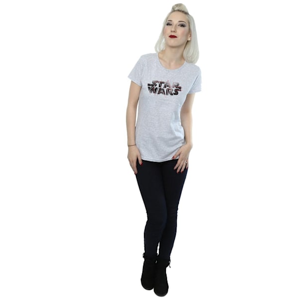 Star Wars Dam/Kvinnor The Last Jedi Spray Logo Bomull T-shirt Sports Grey XXL
