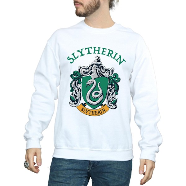 Harry Potter Herr Slytherin Crest Sweatshirt M Vit White M