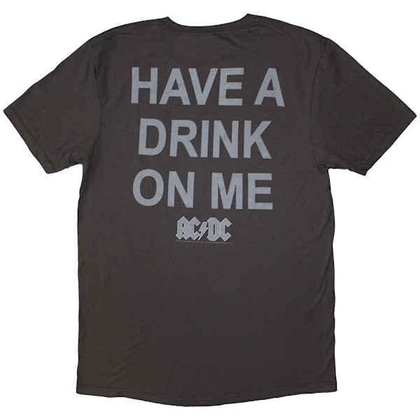 AC/DC Unisex Vuxen Have A Drink On Me T-shirt med Baktryck XL Grå Grey XL