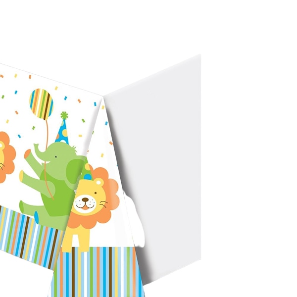 Kreativ festlig söt vid en plast zoo djur fest bordsduk Multicoloured One Size