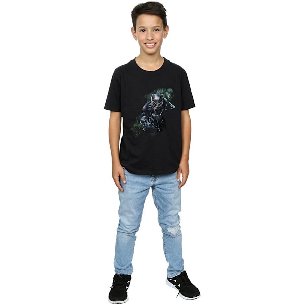 Black Panther Boys Wild Silhouette Bomull T-shirt 5-6 år Bla Black 5-6 Years