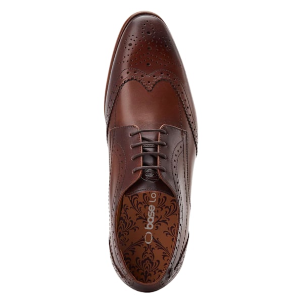 Base London Mens Barbera Läder Brogues 7 UK Mörkbrun Dark Brown 7 UK