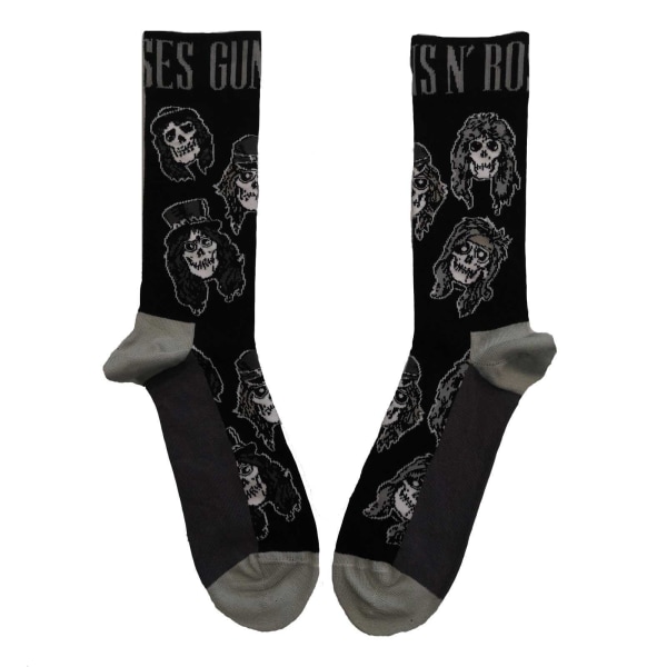 Guns N Roses Unisex Vuxen Skull Socks 7 UK-11 UK Svart/Grå Black/Grey 7 UK-11 UK