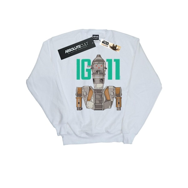 Star Wars Boys The Mandalorian IG-11 Bounty Hunter Sweatshirt 3 White 3-4 Years