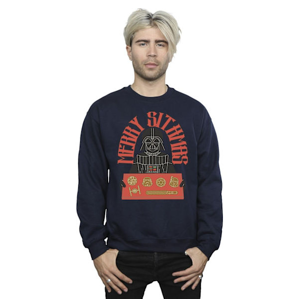 Star Wars Mens Episode IV: A New Hope Merry Sithmas Sweatshirt Navy Blue L