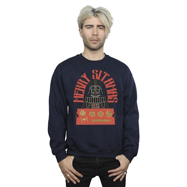 Star Wars Mens Episode IV: A New Hope Merry Sithmas Sweatshirt Navy Blue S