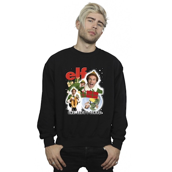 Elf Mens Buddy Collage Sweatshirt M Svart Black M