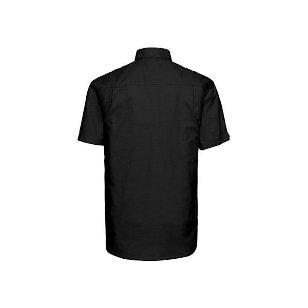 Russell Collection Herr Oxford Easy-Care Kortärmad Skjorta 15 Black 15.5in