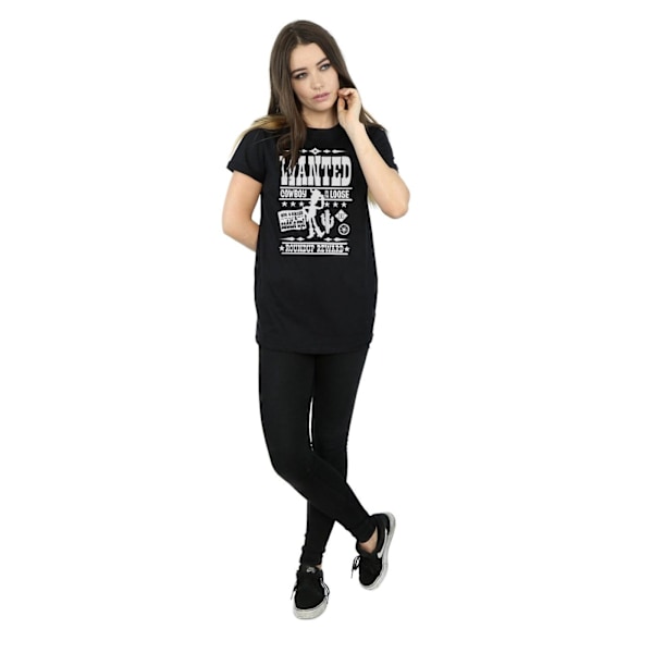 Disney Womens/Ladies Toy Story Wanted Poster Bomull Boyfriend T Black S