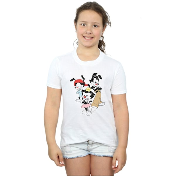 Animaniacs Girls Dot Wakko And Yakko Bomull T-shirt 7-8 År W White 7-8 Years