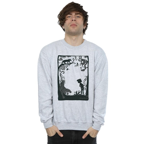 Disney Herr The Jungle Book Silhouette Poster Sweatshirt XL Spo Sports Grey XL