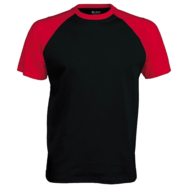 Kariban Herr Kortärmad Baseball T-Shirt L Svart/Röd Black/Red L