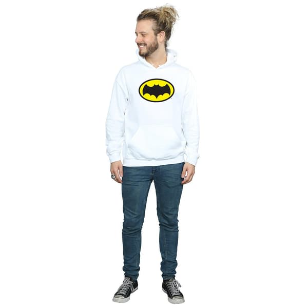 DC Comics Herr Batman TV-serie Logotyp Hoodie M Vit White M