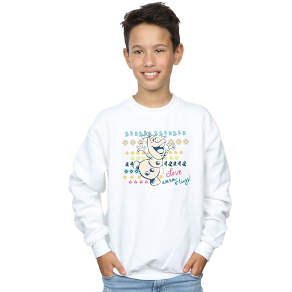 Disney Boys Frozen I Love Warm Hugs Sweatshirt 9-11 år Vit White 9-11 Years