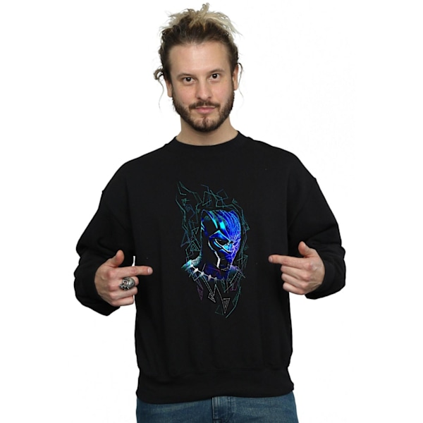 Marvel Herr Svart Panter Neon Mask Sweatshirt L Svart Black L