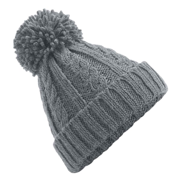 Beechfield Cable Knit Melange Beanie One Size Light Grey Light Grey One Size