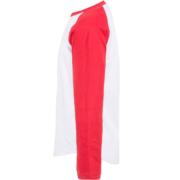 SF Minni Barn/Kids Långärmad Baseboll T-shirt 5-6 År White/Red 5-6 Years