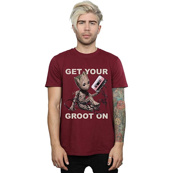 Guardians Of The Galaxy 2 Unisex Vuxen Få Din Groot På T-Shir Maroon/Maroon/Cream/Cream XL, XL