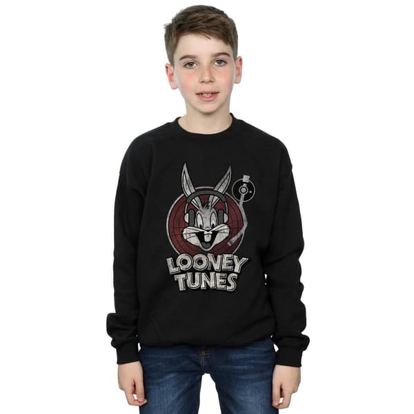 Looney Tunes Pojkar Bugs Bunny Cirkellogotyp Sweatshirt 5-6 År B Black 5-6 Years