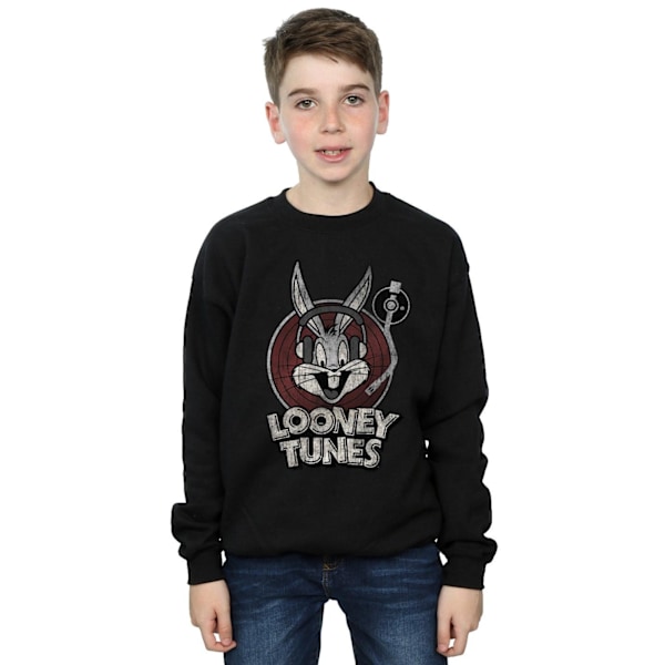 Looney Tunes Pojkar Bugs Bunny Cirkellogotyp Sweatshirt 9-11 År Black 9-11 Years
